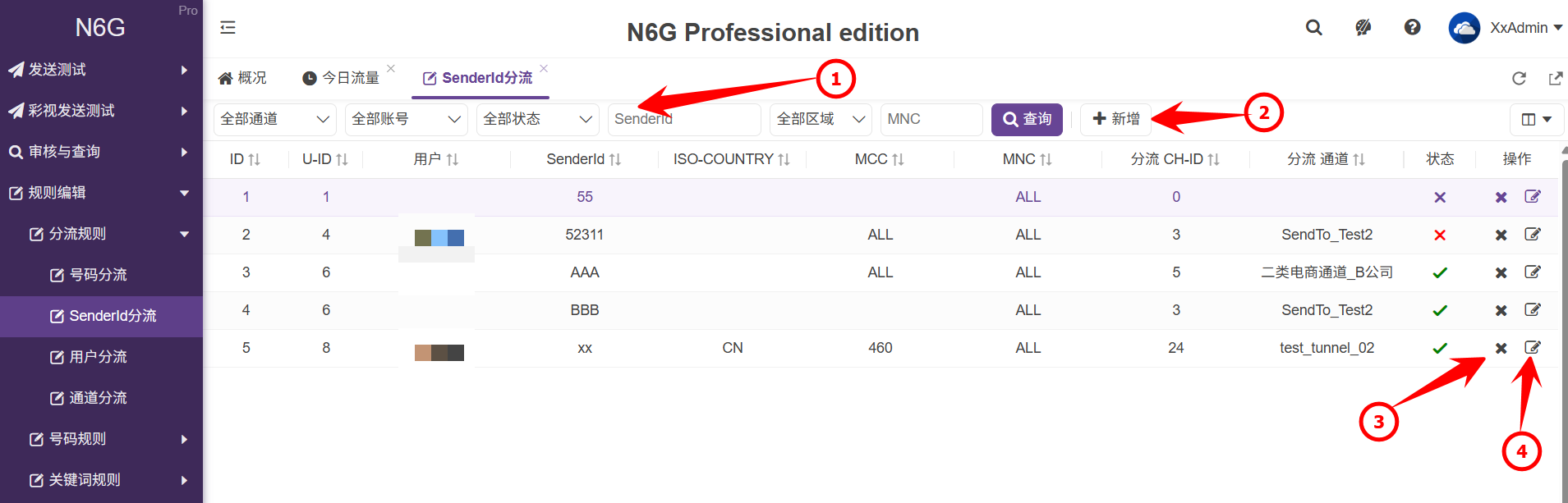管理員-規則編輯-分流規則-SenderId分流-01