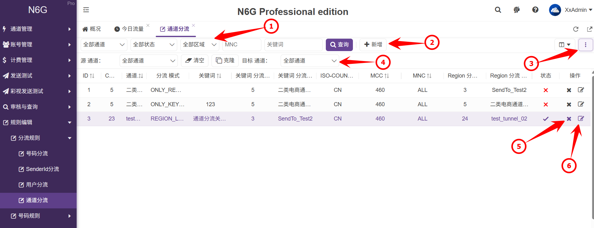 管理員-規則編輯-分流規則-通道分流-01